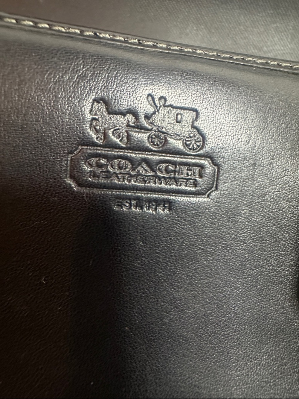 Coach Black Leatherware Zip Wallet with Gold Buckle Details - Picture 6 of 9